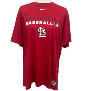Nike Dri Fit Mens Large Red St Louis Cardinals Baseball Short Sleeve Tee Shirt